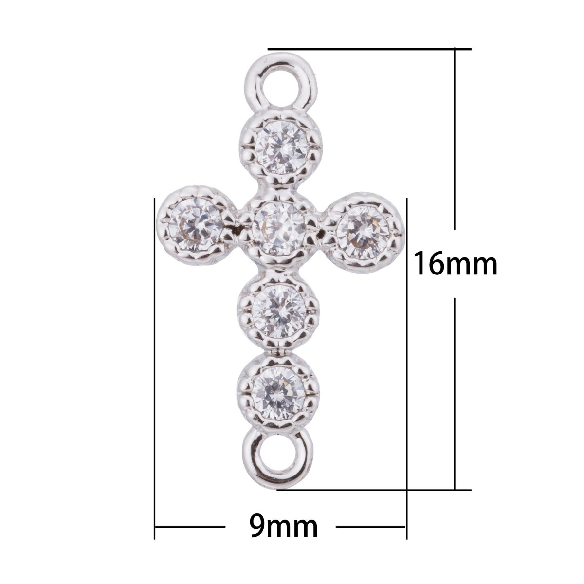 Gold / Silver Cross Charm, Peace Love Hope Believe, Family, Mother, Craft DIY Cubic Zirconia Bracelet Charm Bead Connector For Jewelry Making F-108 - DLUXCA
