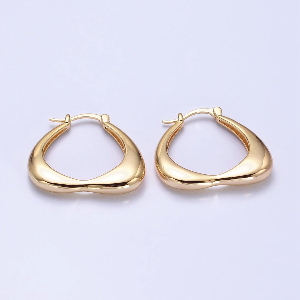Gold, Silver Geometric Abstract Triangle Statement Latch Earrings | AB543 AB544 - DLUXCA