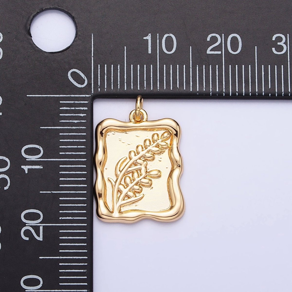 Gold, Silver Lavender Gemini Birth Flower Personalized Rectangular Square Charm | AC775 AC776 - DLUXCA