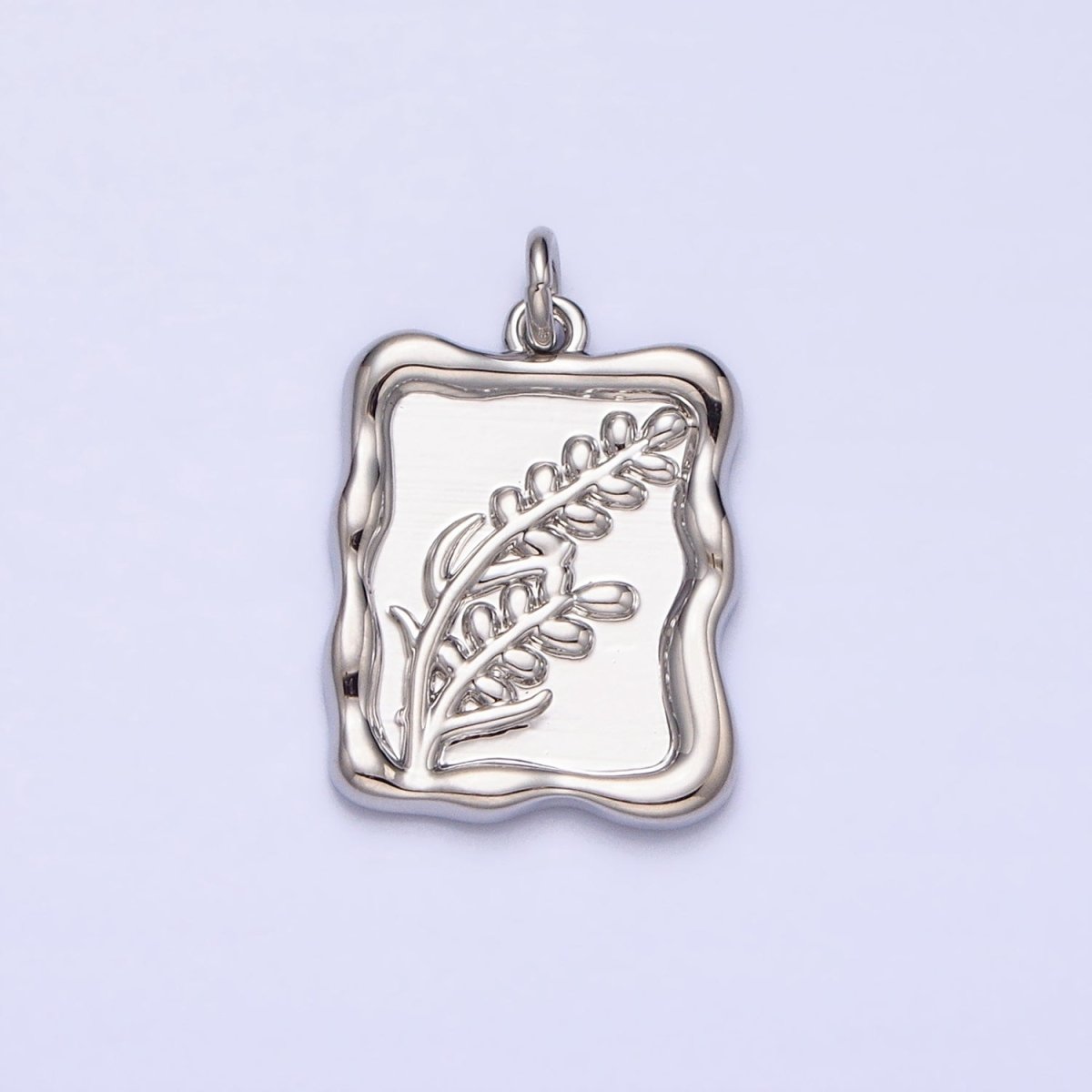 Gold, Silver Lavender Gemini Birth Flower Personalized Rectangular Square Charm | AC775 AC776 - DLUXCA