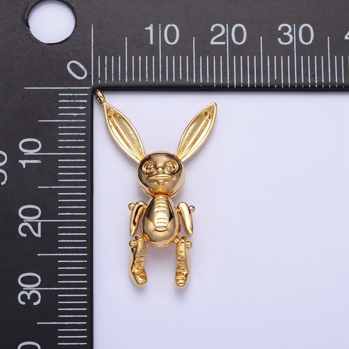 Gold, Silver Line-Textured Pose Bunny Rabbit Add-On Charm | AC937 AC938 - DLUXCA