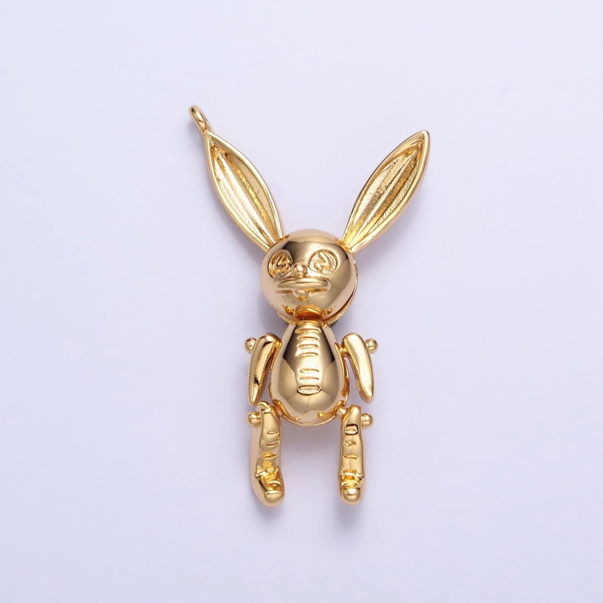 Gold, Silver Line-Textured Pose Bunny Rabbit Add-On Charm | AC937 AC938 - DLUXCA