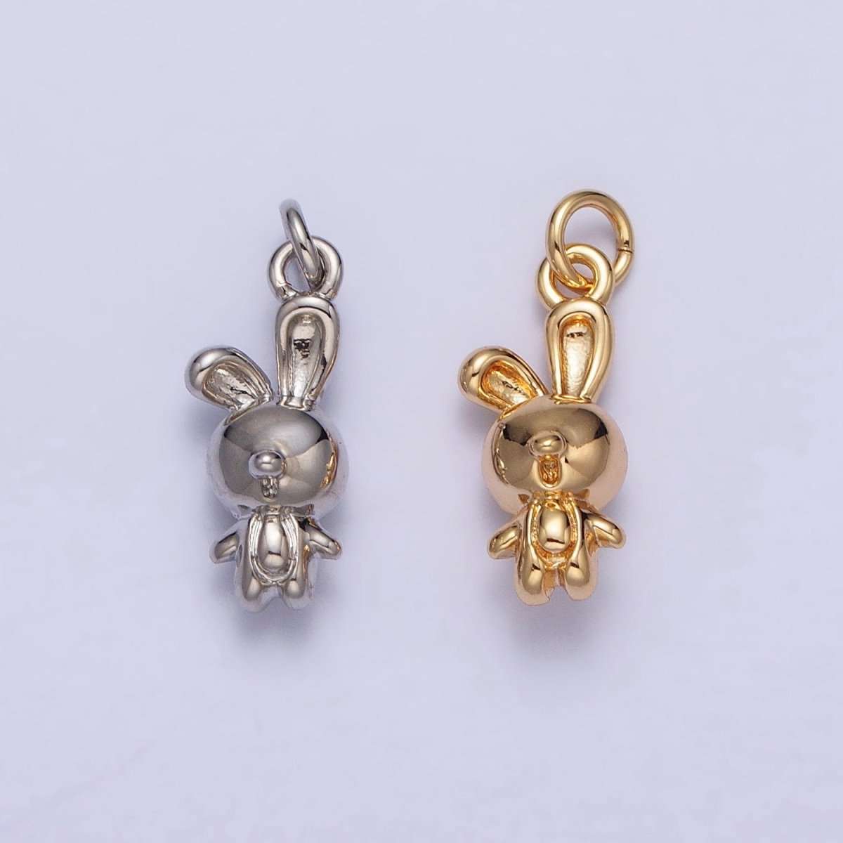 Gold, Silver Little Bunny Rabbit 16.5mm Add-On Animal Charm | AC-185 AC-446 - DLUXCA