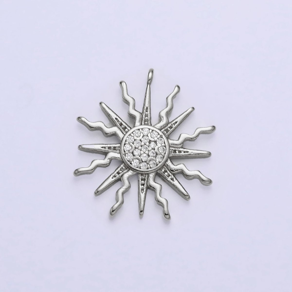 Gold, Silver Micro Paved CZ Celestial Sun Ray Add-On Charm | AC685 AC686 - DLUXCA