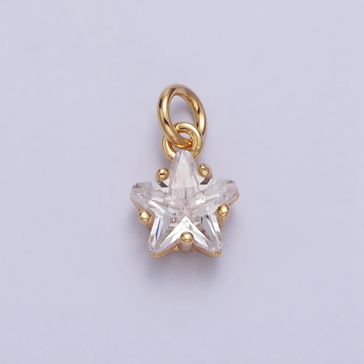 Gold, Silver Mini Celestial Star Clear CZ Cubic Zirconia Add-On Charm | AC237 AC238 - DLUXCA