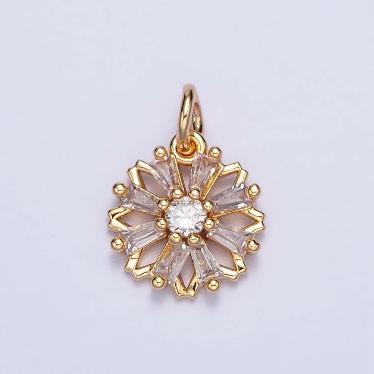 Gold, Silver Nature Flower Baguette Add-On Charm | AC701 AC702 - DLUXCA