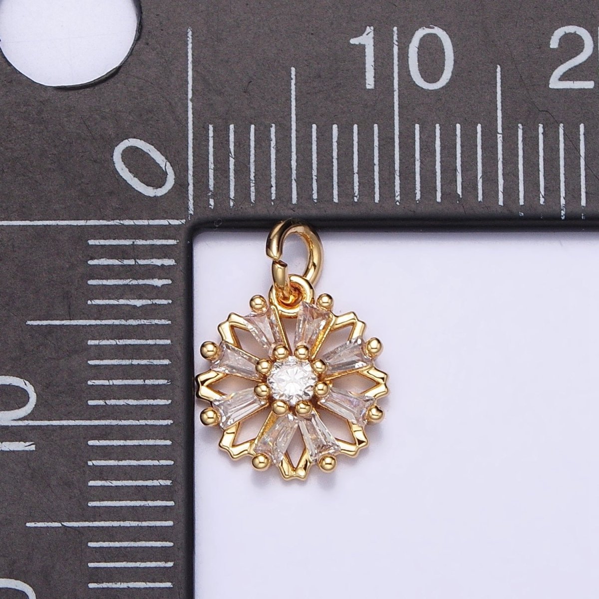 Gold, Silver Nature Flower Baguette Add-On Charm | AC701 AC702 - DLUXCA