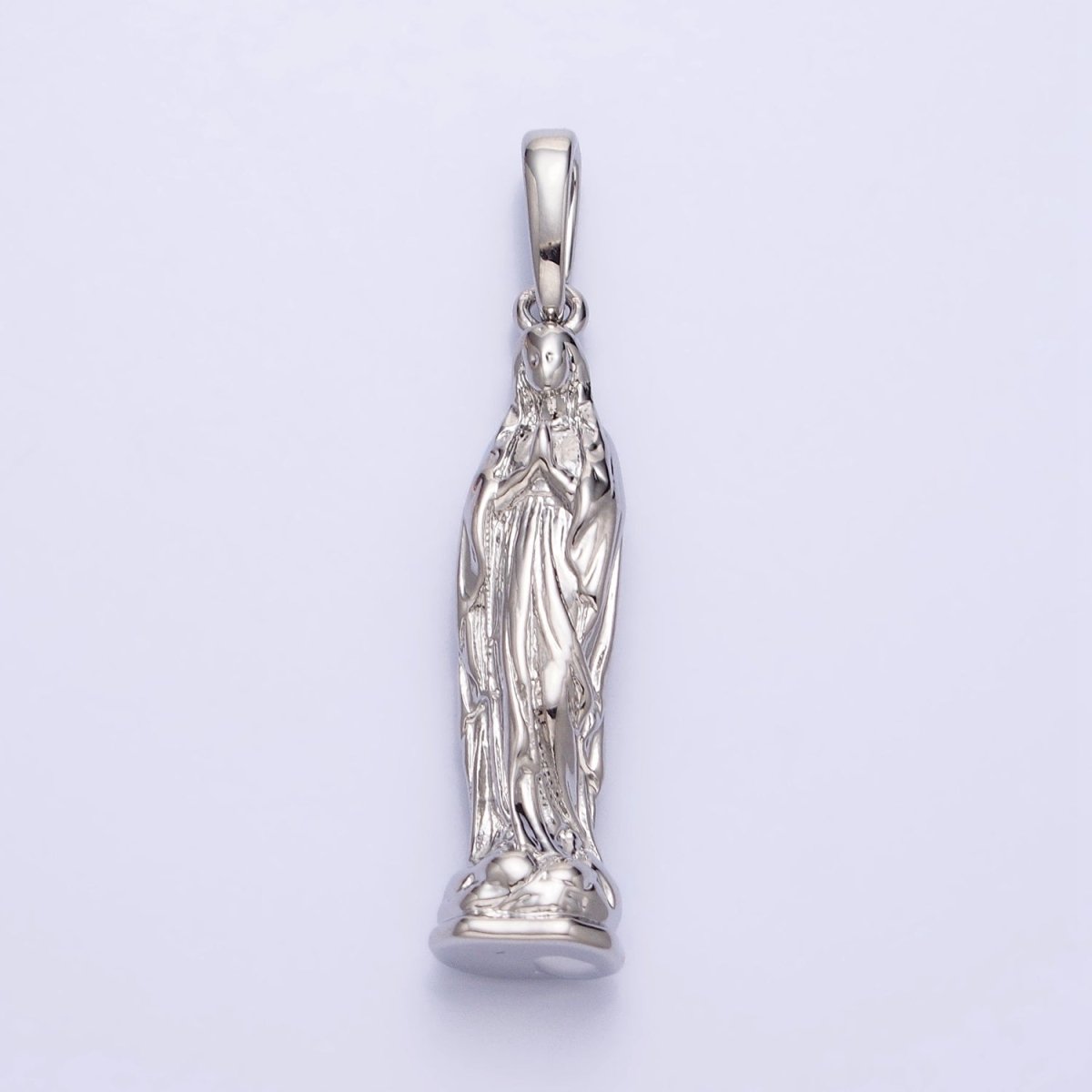 Gold, Silver Praying Mother Virgin Mary 43mm Religious Pendant | AA217 AA218 - DLUXCA