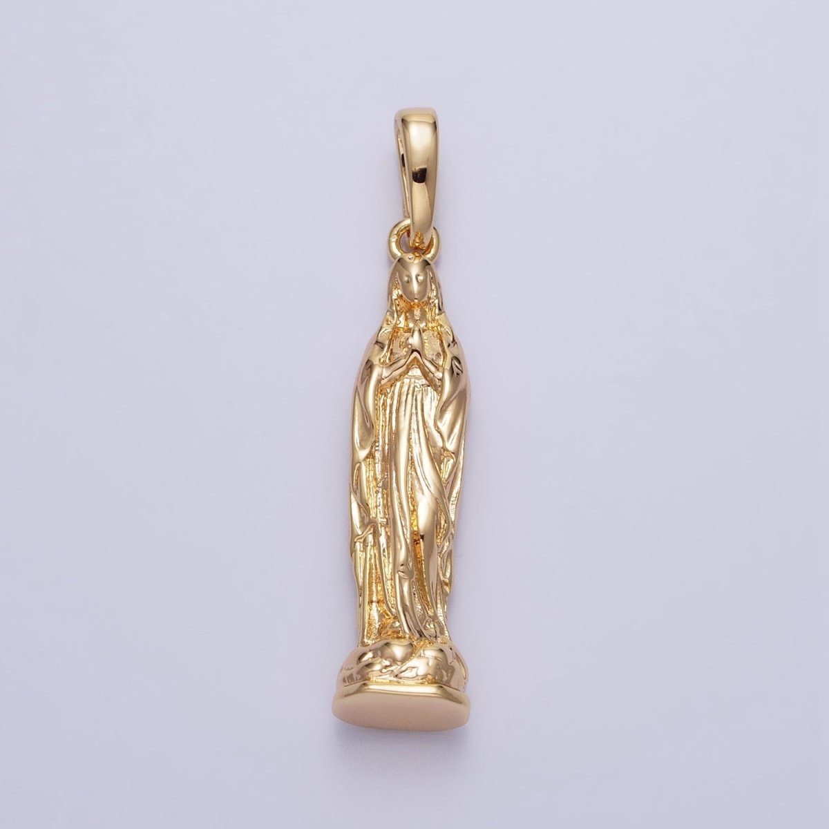 Gold, Silver Praying Mother Virgin Mary 43mm Religious Pendant | AA217 AA218 - DLUXCA
