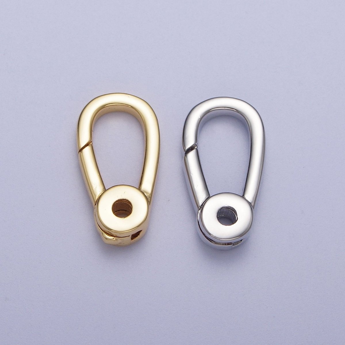 Gold / Silver Push Gate Ring , Charm Enhancer Link, Jewelry Closure Wholesale Supply | K-048 K-050 - DLUXCA