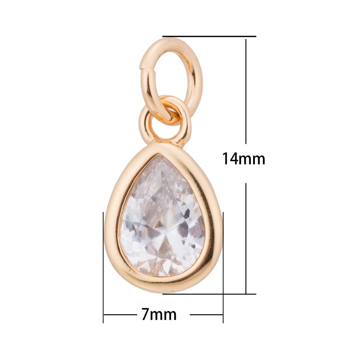 Gold / Silver / Rose Gold Pear Shaped, Tear Drop, Dangle Charm Modern Women DIY Craft Cubic Zirconia Bracelet Charm Bead Findings Pendant For Jewelry Making C-180 - DLUXCA