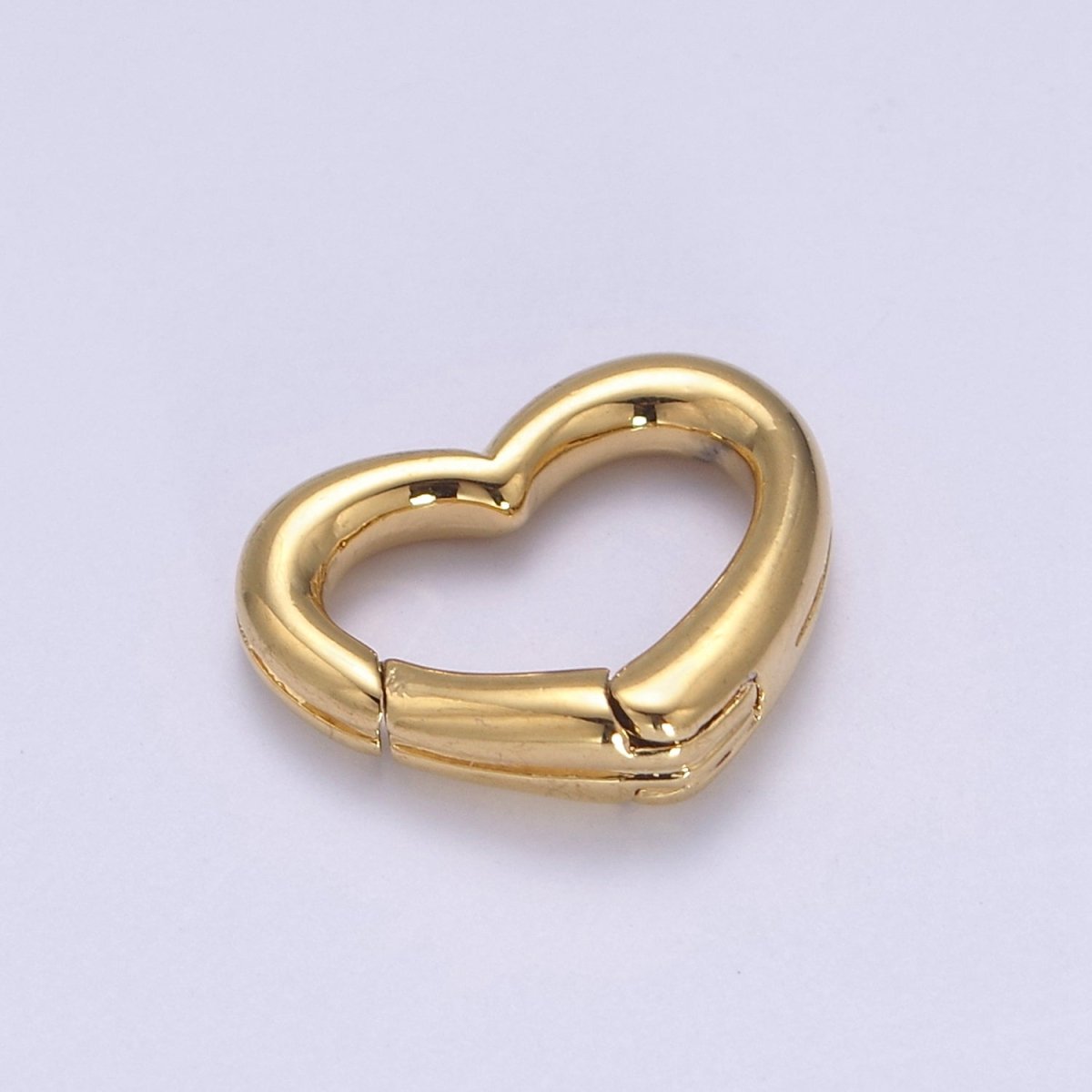 Gold Silver Spring Gate Ring Heart Clasp, Push Clip Clasp, Spring Gate for Jewelry Making L-660 L-661 - DLUXCA