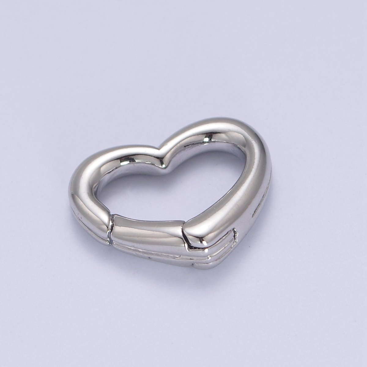 Gold Silver Spring Gate Ring Heart Clasp, Push Clip Clasp, Spring Gate for Jewelry Making L-660 L-661 - DLUXCA