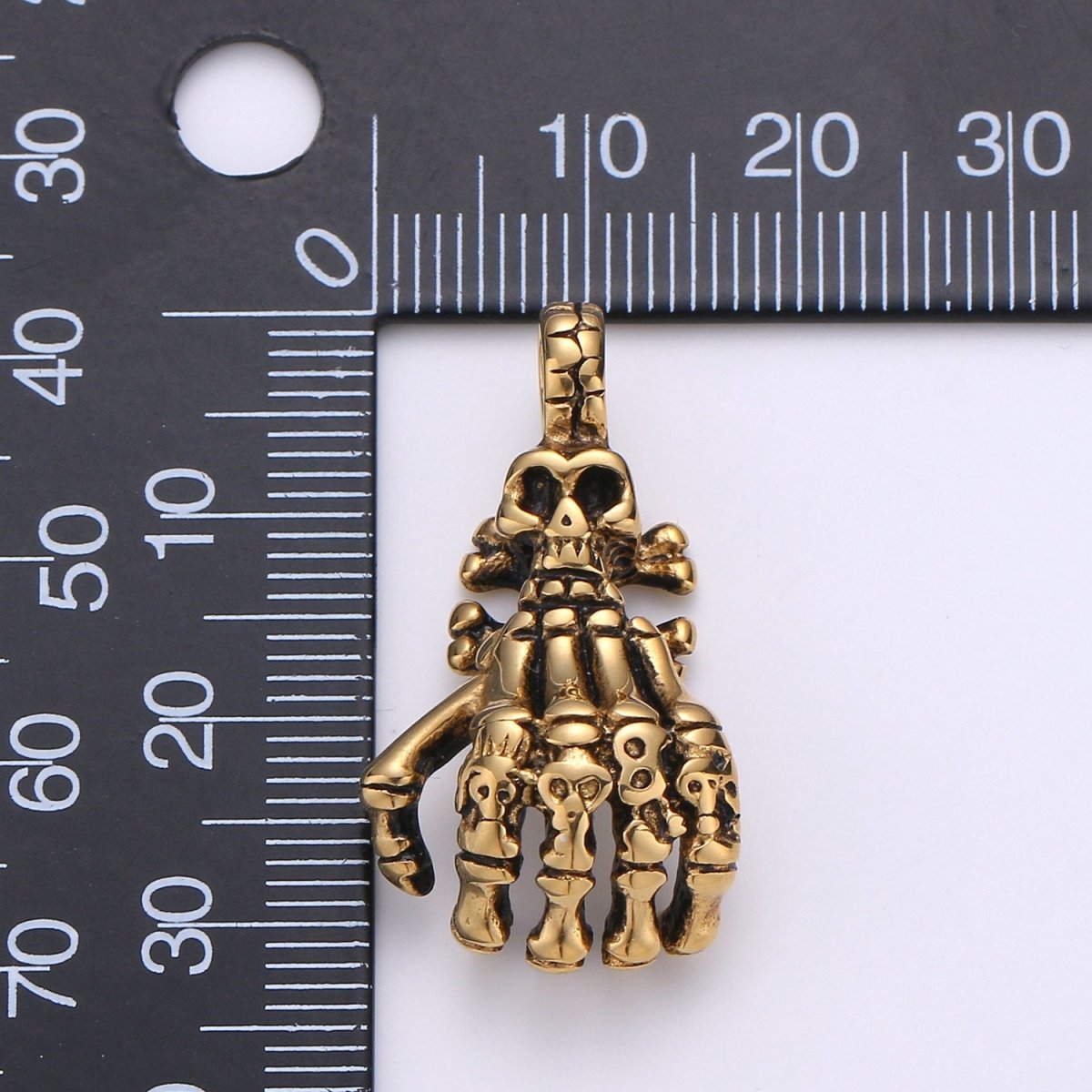 Gold Skeleton Hand Charm Zombie Hand Charm Silver Halloween Charm Tibetan Silver Charms For Men Jewelry Making in Stailness Steel Finding J-793~J-795 - DLUXCA