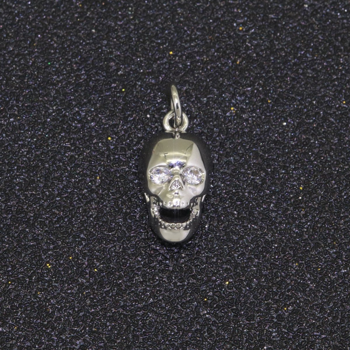 Gold Skull Charm, Skull Pendant, 3D Skull Pendant Gold Filled Charm, Pewter, Silver Black Gun Metal Charm Bracelet Necklace for halloween M-508 - M-510 - DLUXCA