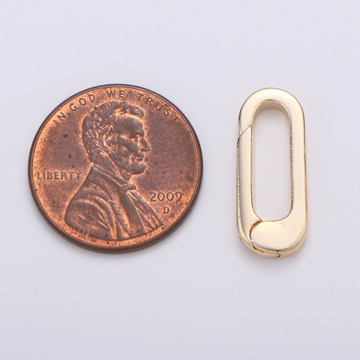 Gold Small Push Gate Oval Clasp, Spring gate Clasp, 19x8mm WHOLESALE Supply L-006 - DLUXCA