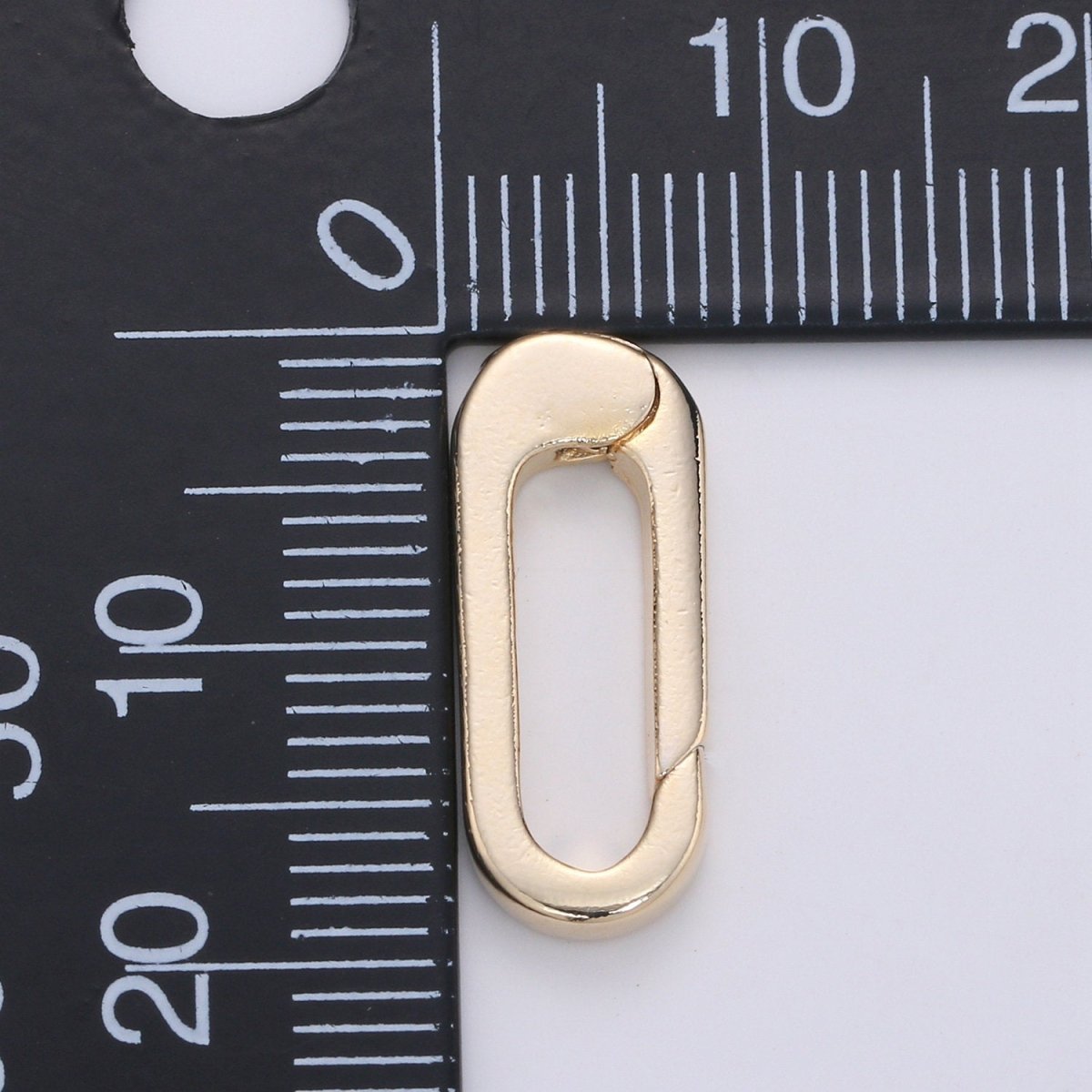 Gold Small Push Gate Oval Clasp, Spring gate Clasp, 19x8mm WHOLESALE Supply L-006 - DLUXCA