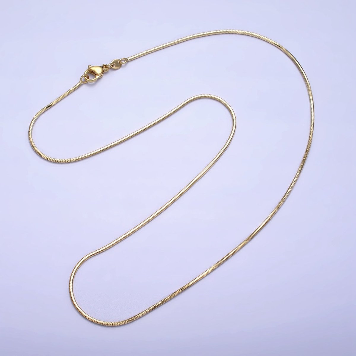 Gold Snake Chain Necklace - Gold Filled Herringbone Necklace, Thin Herringbone Chain 18 inch Necklace | WA-1639 Clearance Pricing - DLUXCA