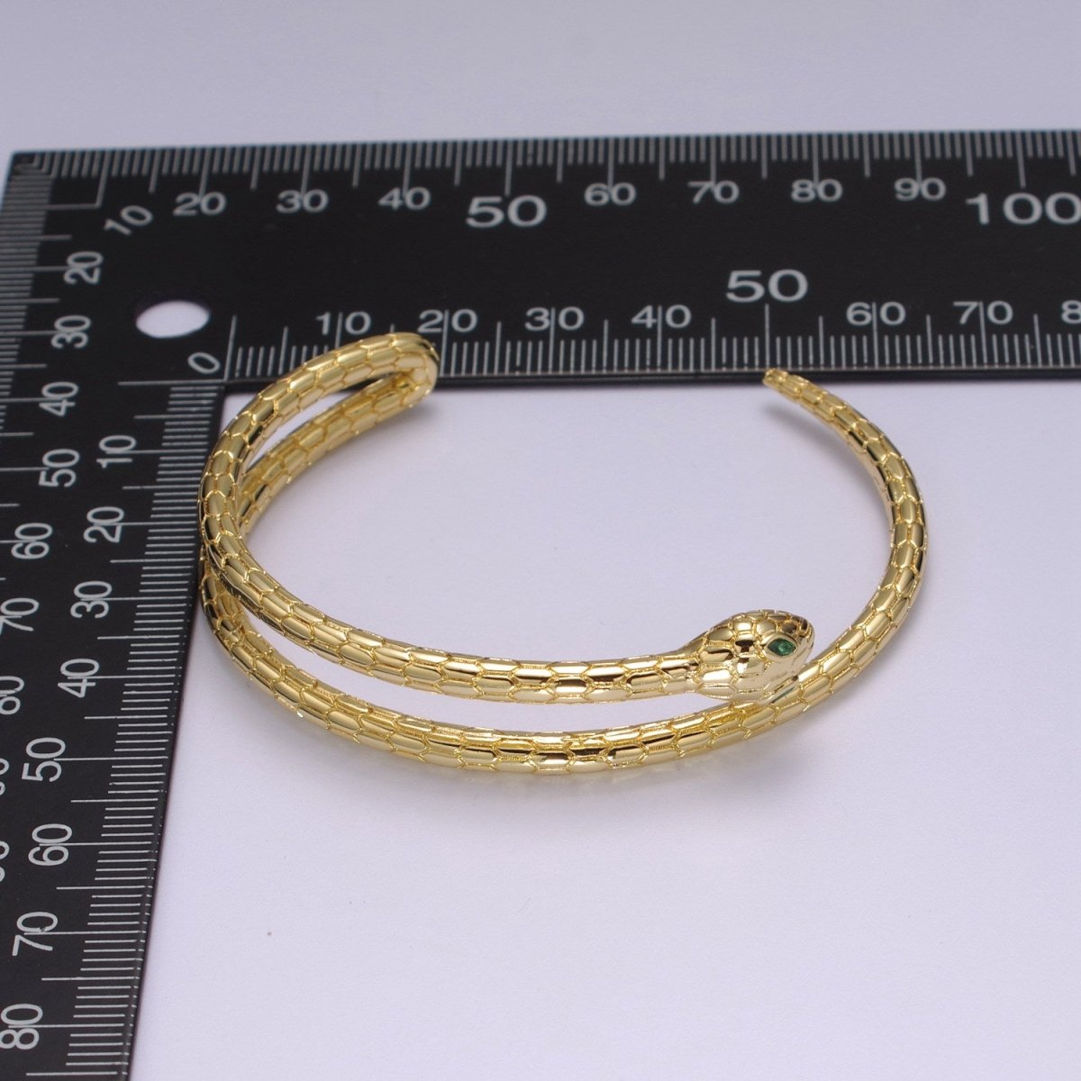 Gold Snake Cuff Bracelet Wrap Snake Bangle Stackable Jewelry | WA-287 Clearance Pricing - DLUXCA