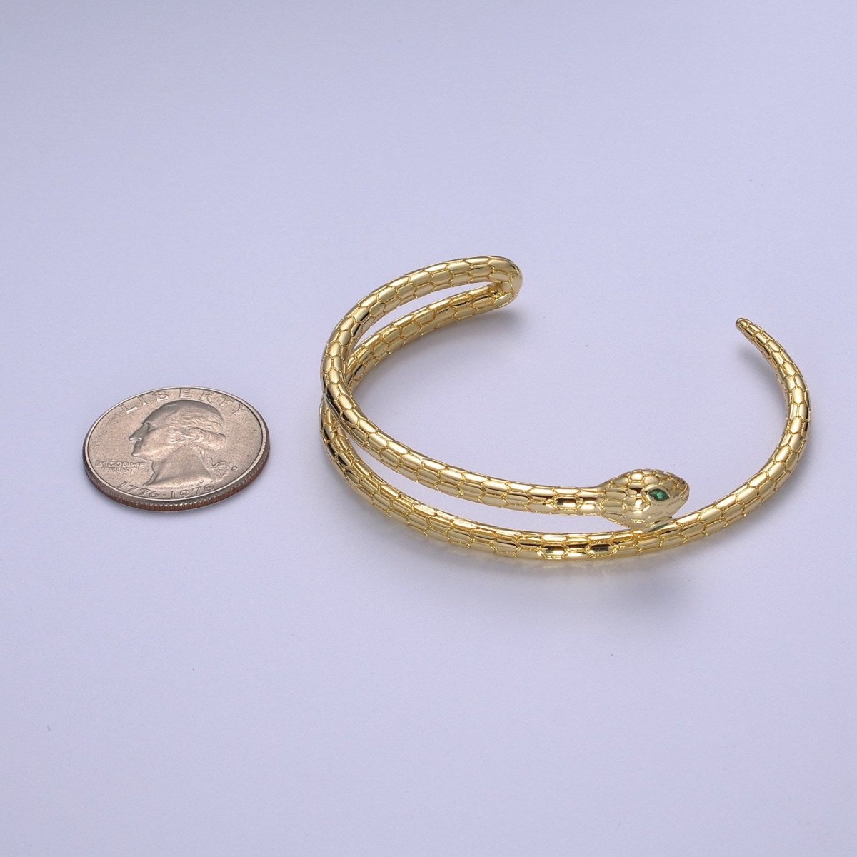 Gold Snake Cuff Bracelet Wrap Snake Bangle Stackable Jewelry | WA-287 Clearance Pricing - DLUXCA