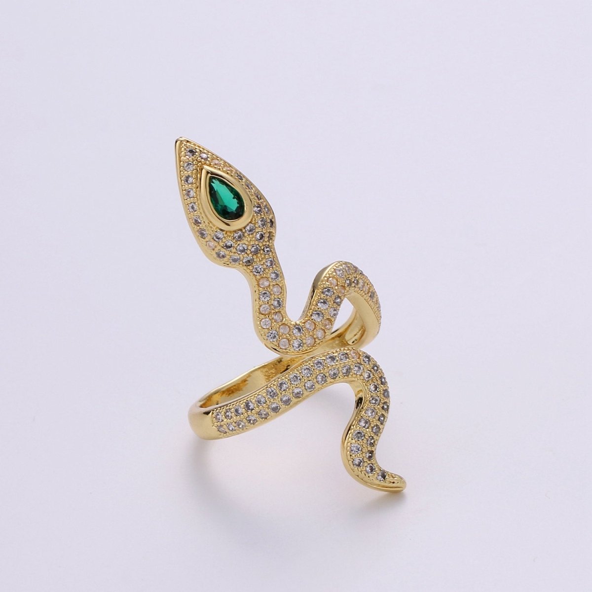 Gold Snake ring, serpent ring, gold ring, wrap ring, snake gold ring, Micro Pave Ring vintage jewelry for birthday Christmas Gift R219 - DLUXCA