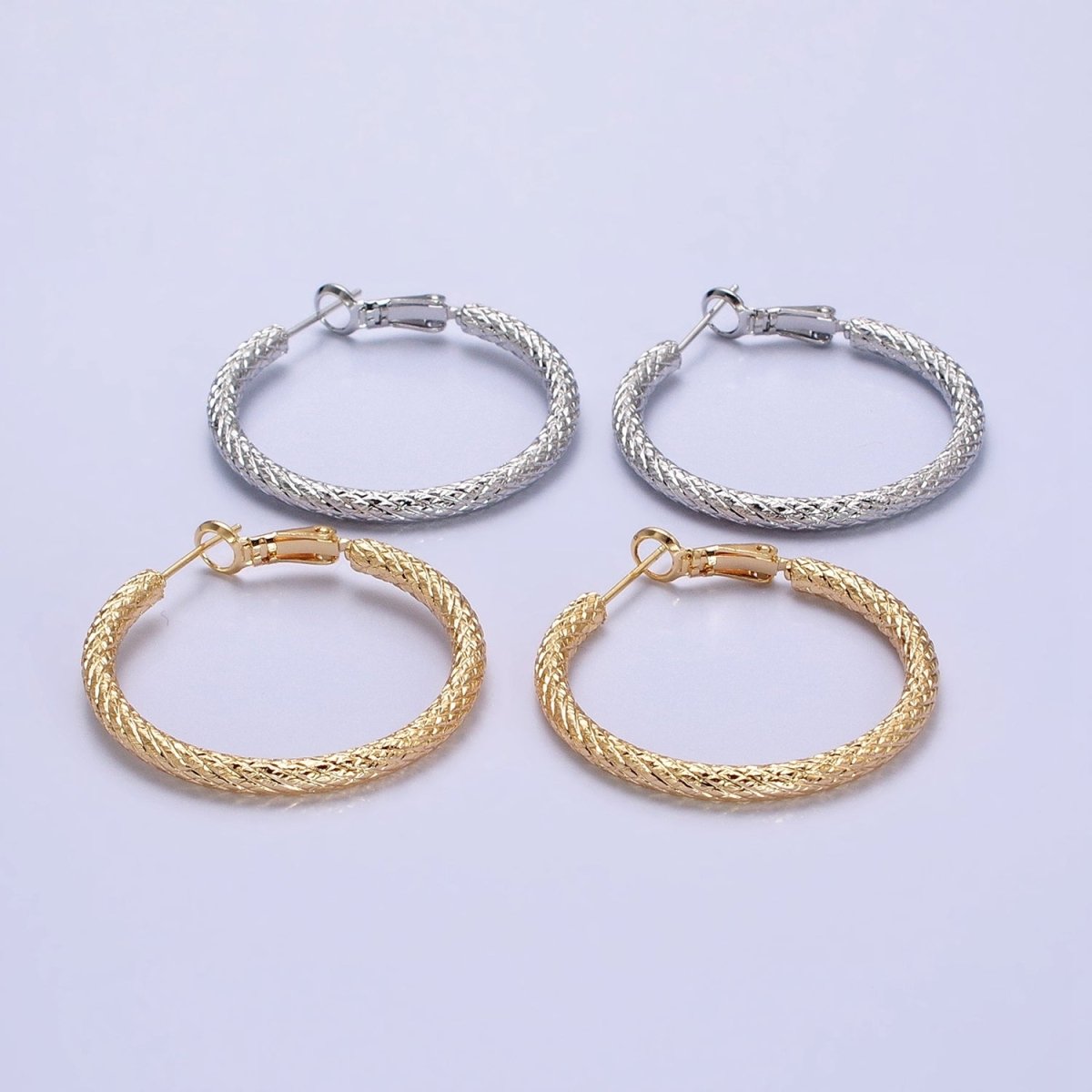 Gold Snake skin pattern Hoop Earrings Silver Hoop Earrings Dragon Scales Pattern Earring Hoop AB670 AB934 - DLUXCA