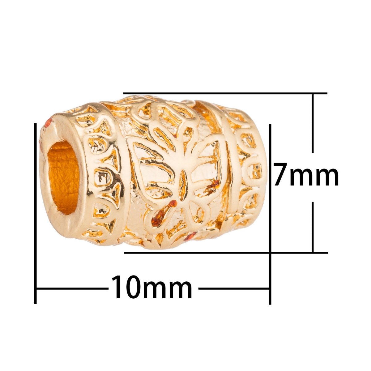 Gold Spacer, Golden Butterfly, Swirl, Drum, DIY, Craft, Bracelet Charm Bead Spacer Connector Pendant Finding For Jewelry Making B-125 - DLUXCA
