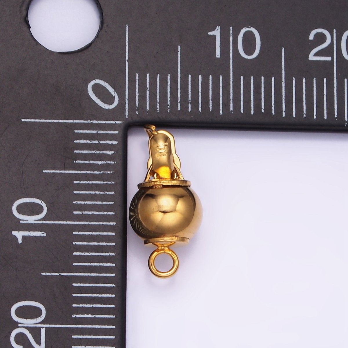 Gold Stainless Steel Ball Clasp with Ring for Necklace Bracelet Jewelry Making Smooth Ball Closure Connector Push in Lock End Clasp Z662 - DLUXCA