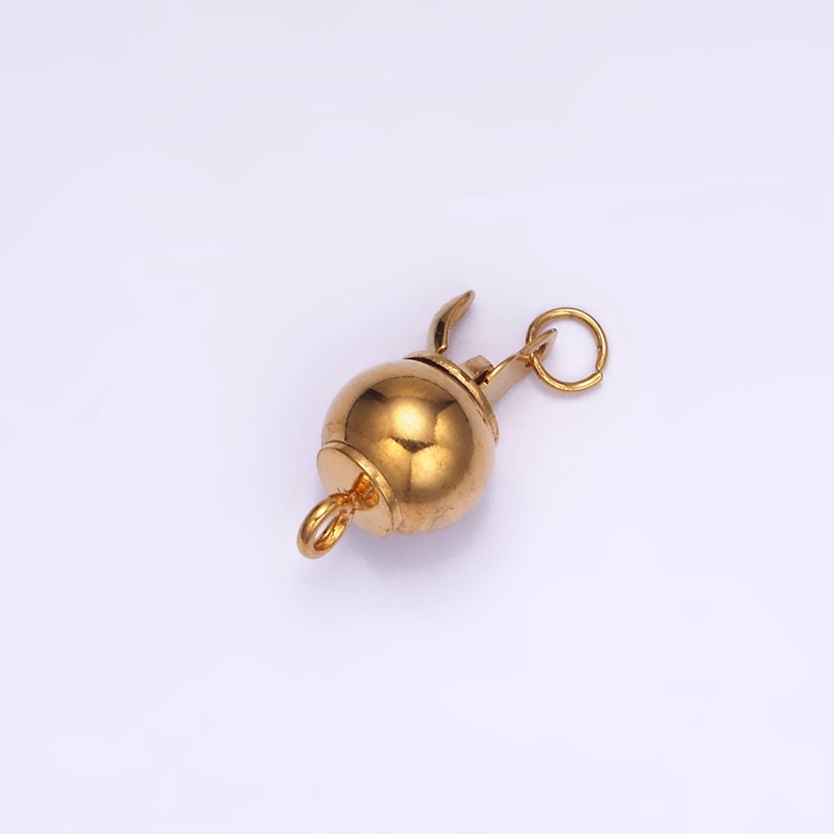 Gold Stainless Steel Ball Clasp with Ring for Necklace Bracelet Jewelry Making Smooth Ball Closure Connector Push in Lock End Clasp Z662 - DLUXCA
