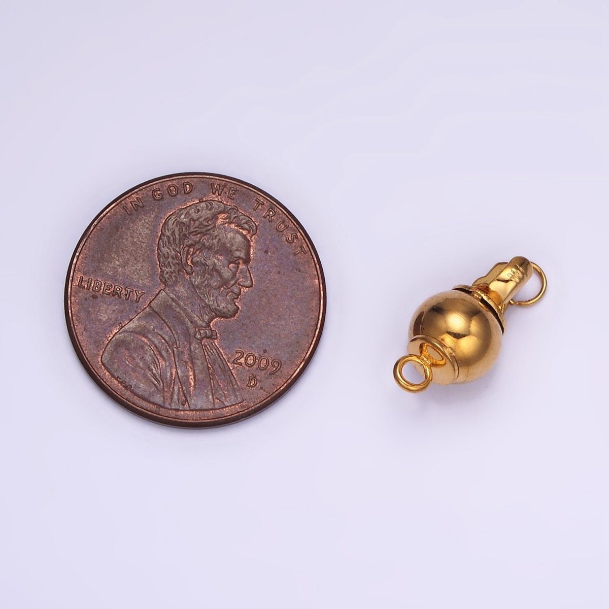 Gold Stainless Steel Ball Clasp with Ring for Necklace Bracelet