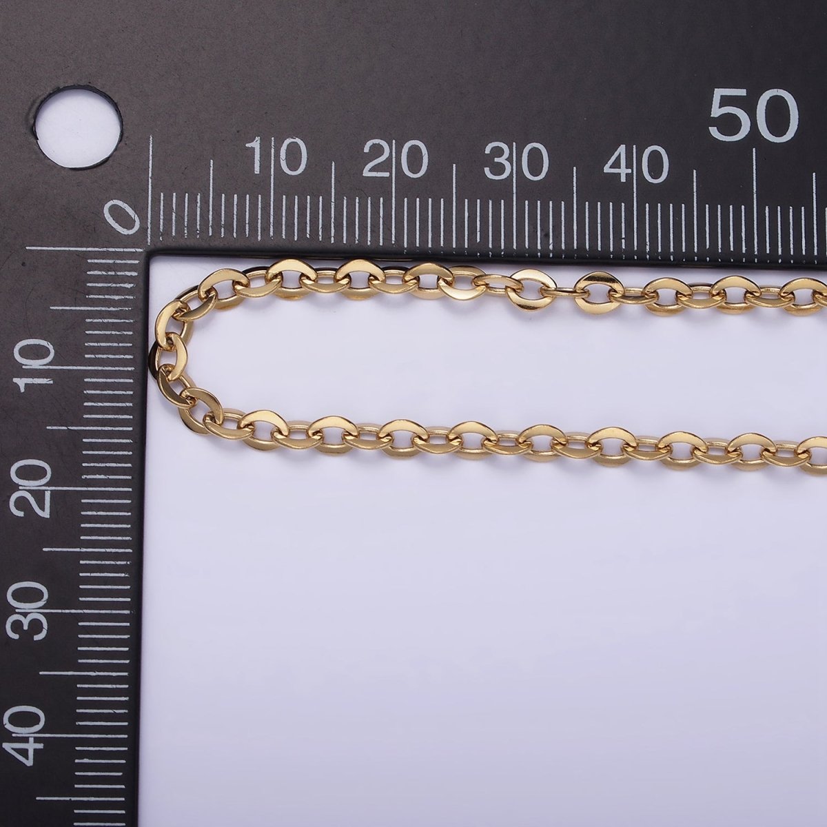 Gold Stainless Steel Cable Chain by Yard for Jewelry Making | Roll-1466 - DLUXCA