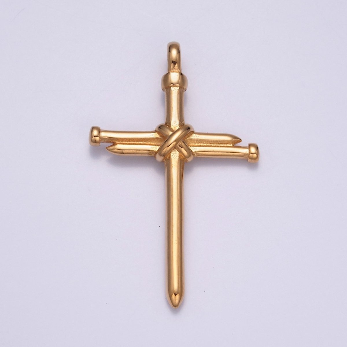 Gold Stainless Steel Nail Cross Necklace Pendant for Men Jewelry X-641 X-642 - DLUXCA