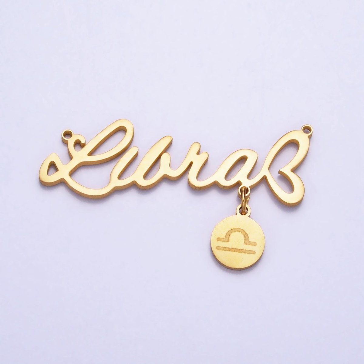 Gold Stainless Steel Zodiac Astrology Cursive Font Mini Symbol Connector Personalized Jewelry Making | AD053 - AD064 - DLUXCA