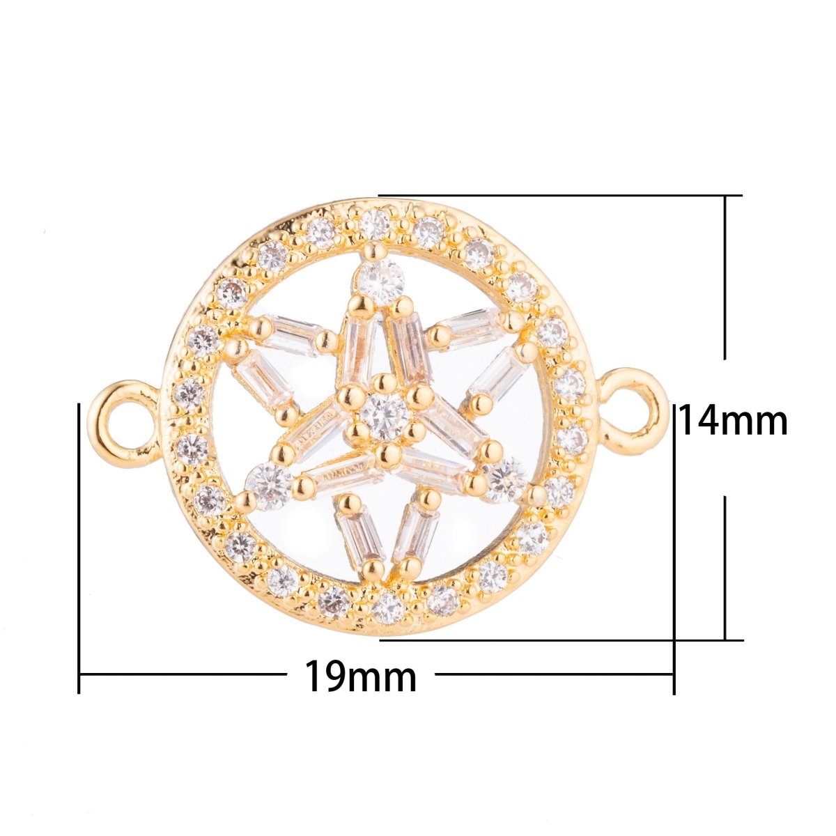 Gold Star, Celestial, Starry, DIY Handcrafted Ladies Gift, Cubic Zirconia Bracelet Charm, Necklace Pendant, Findings for Jewelry Making, F-156 - DLUXCA