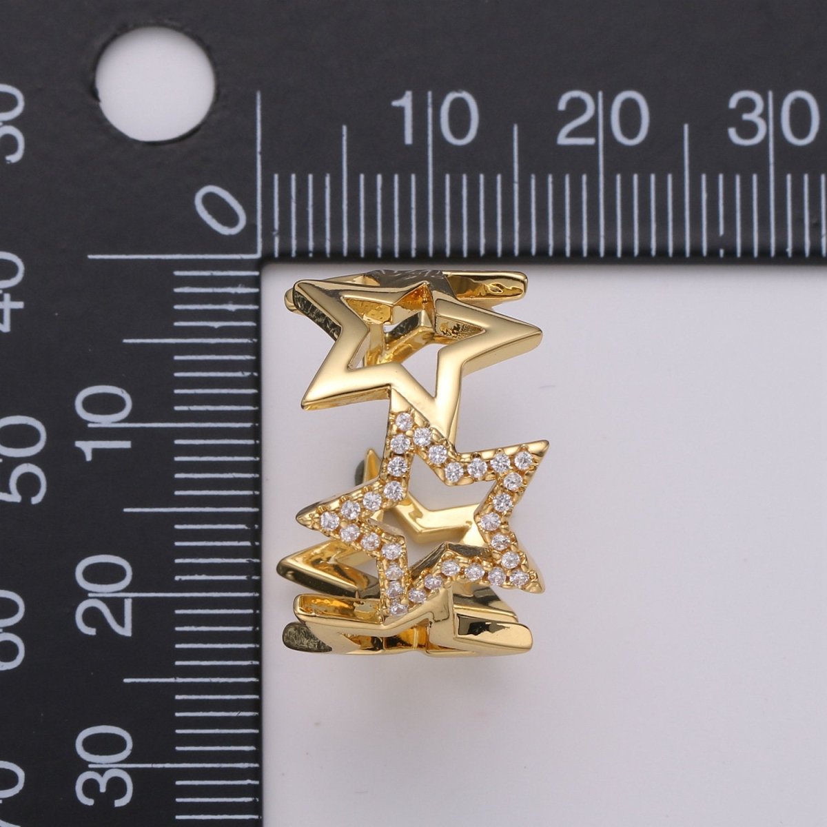 Gold Star Ring, Dainty Star Ring, Adjustable Ring, Minimalist Star Ring, Minimalist Ring, Gold Open Ring, Celestial Jewelry R-090 - DLUXCA