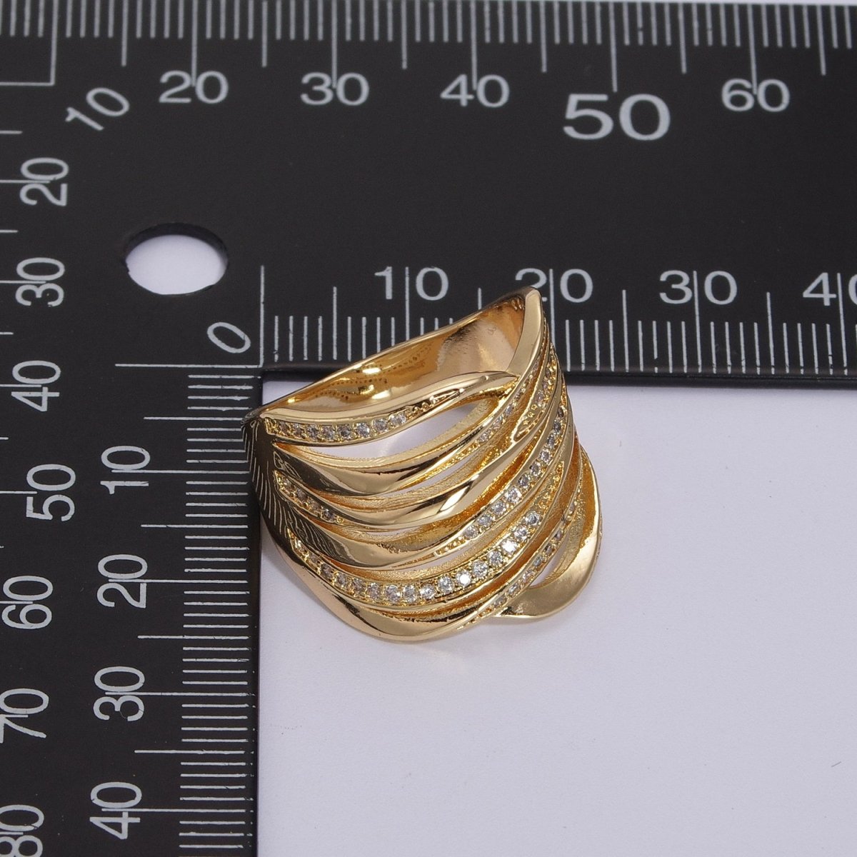 Gold Statement Ring, Gold Ring for Women, Multi Band Ring, Chunky Ring, Wide Ring, Gold Boho Ring, Unique Ring, Rings for woman, Crossover U-105~U-108 - DLUXCA