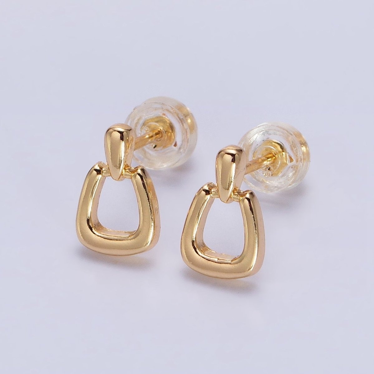 Gold Stud Horseshoe Earrings, Silver Lucky Horseshoe Earring AB611 AB612 - DLUXCA