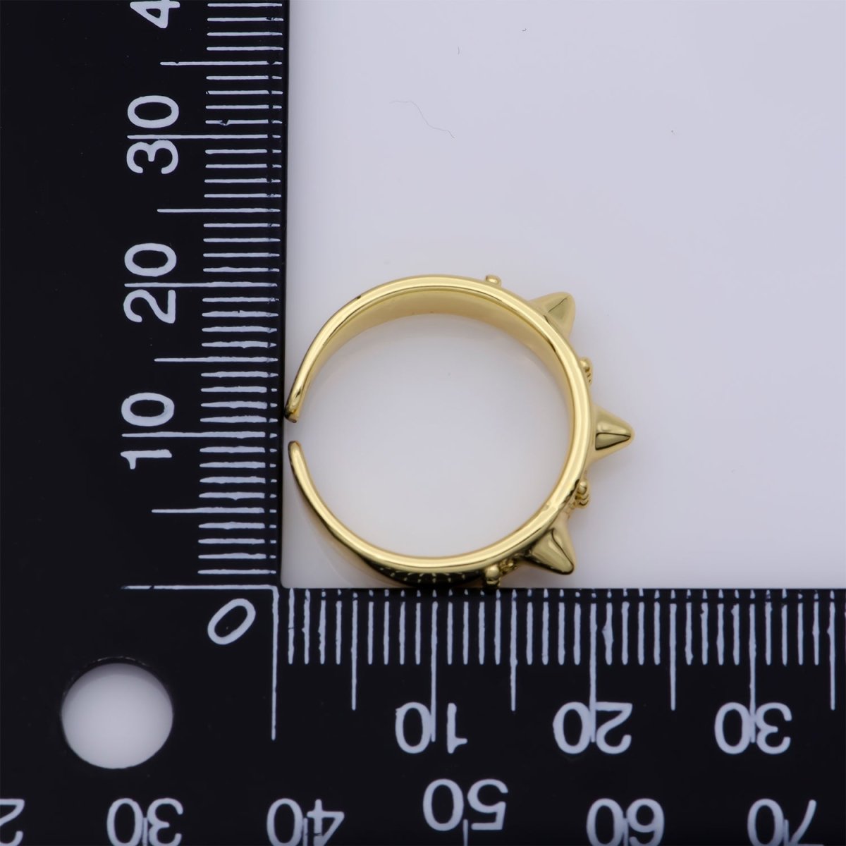 Gold Studed Ring, Minimalist Ring, Gold Ring, Dainty Ring, Ring, Stackable Ring, Midi Ring, Gold Stacking Ring, Gold Spike Adustable Ring R-027 - DLUXCA