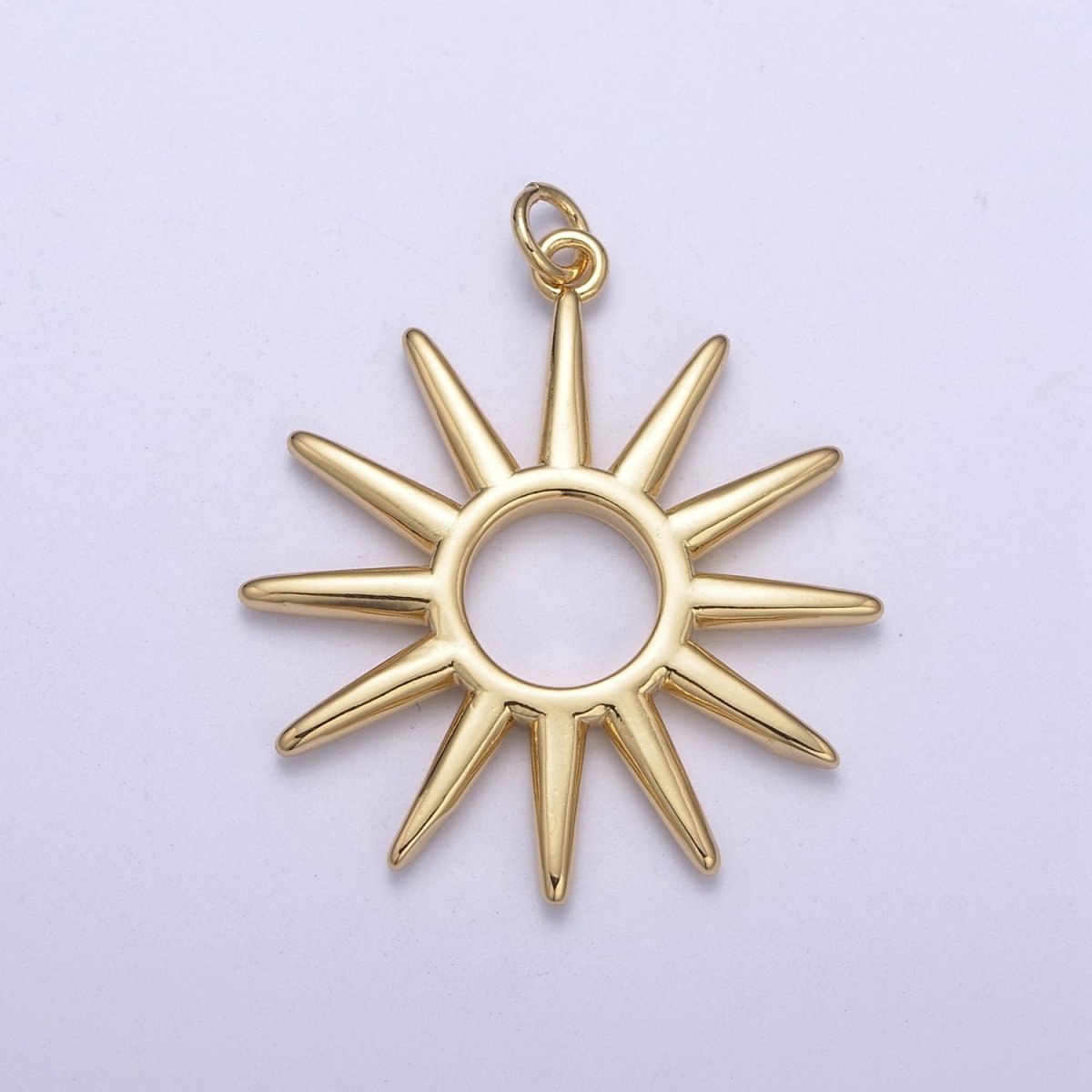 Gold Sun Charm Celestial Pendant C-691 - DLUXCA
