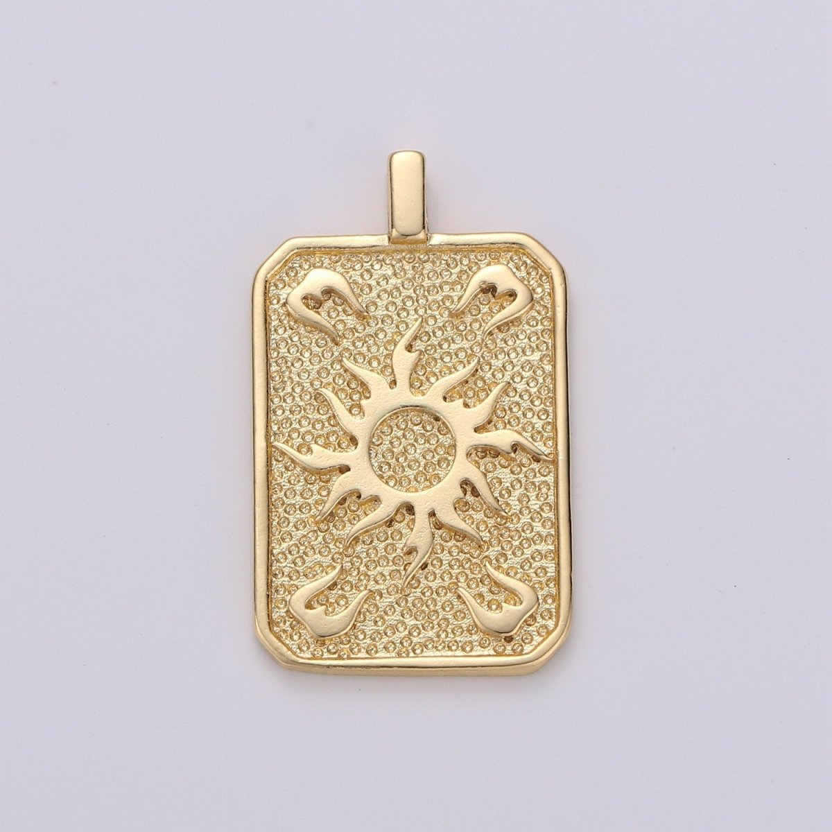 Gold Sun Charm Gold Filled Medallion, Celestial Pendant Necklace Charm for Statement Necklace Component Gold Tag Unisex Jewelry J-031 - DLUXCA