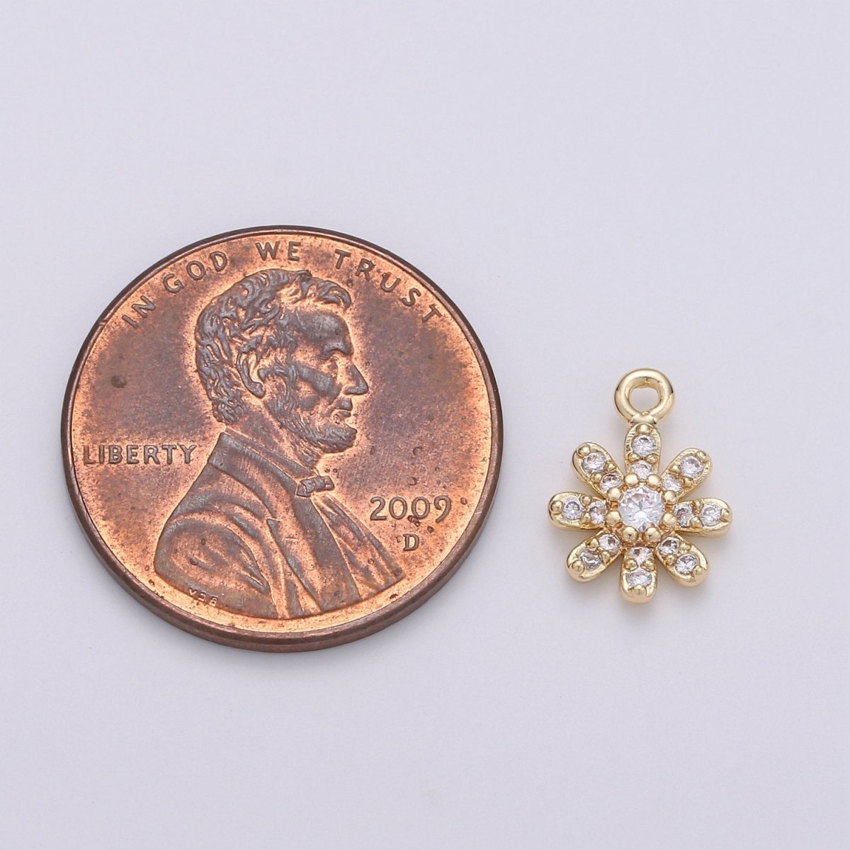 Gold Sunflower / Gold Daisy Charm 11x8mm - Mini Flower Charm Dainty sun flower Charm for bracelet earring necklace supply | D-405 - DLUXCA