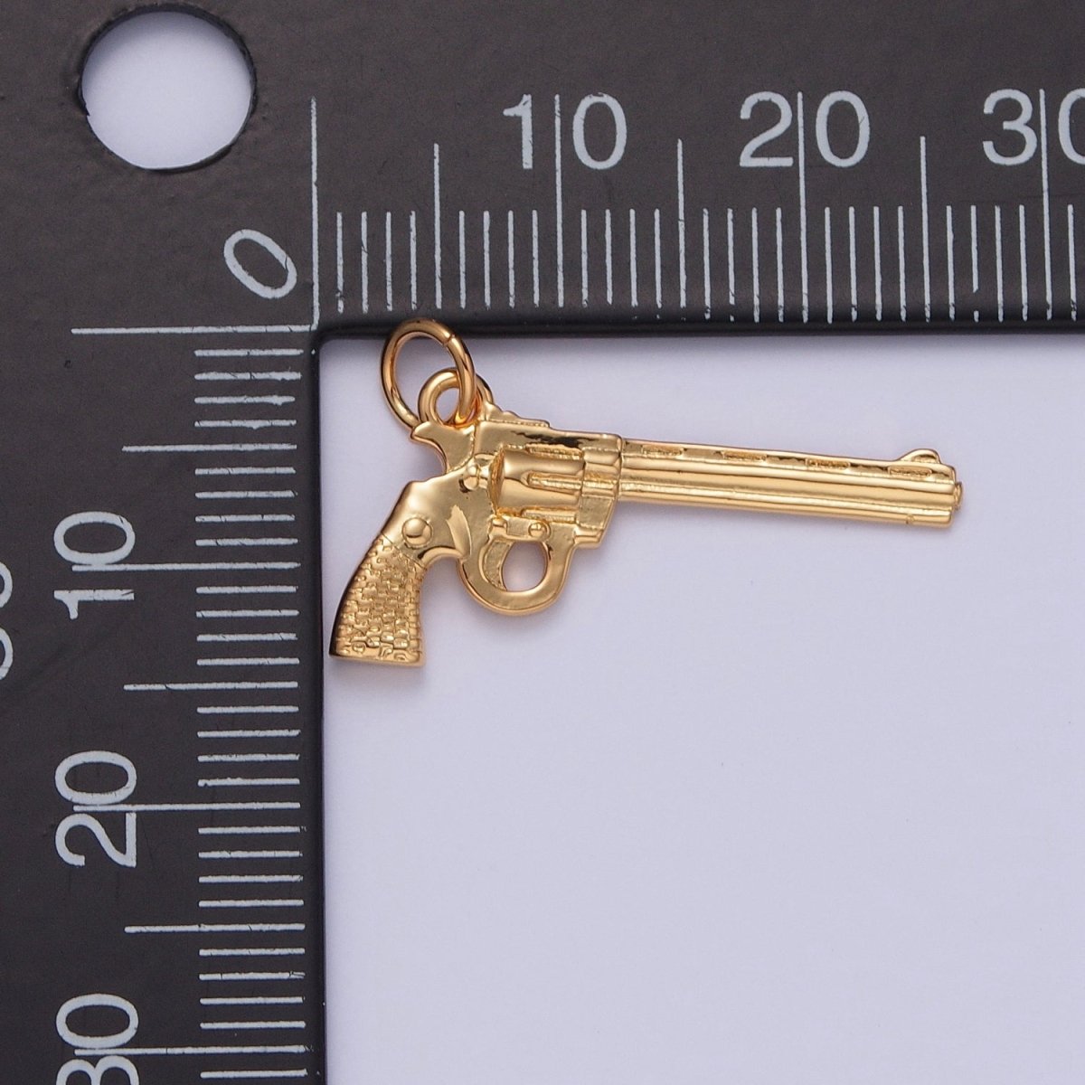 Gold Top Break Revolver Pistol Rifle Gun Weapon Charm | X-149 - DLUXCA