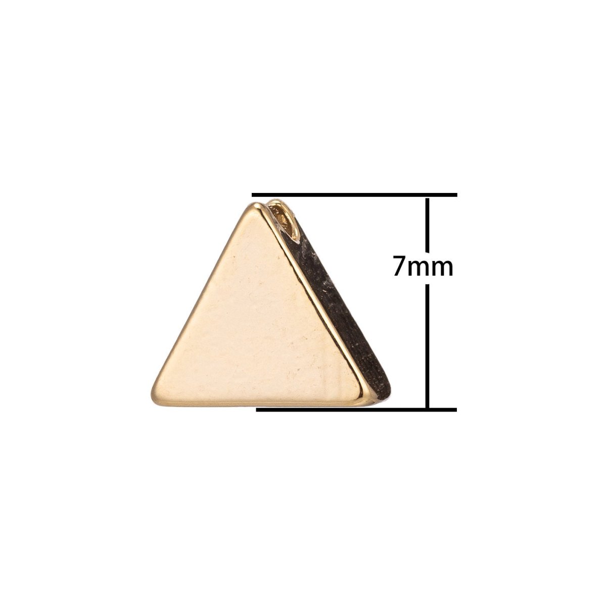 Gold Triangle Charm - 18k Gold Filled Over Brass - Gold Connector - 6mm / 7mm - Triangle Bead - Bracelet Necklace Connector link B-142 - DLUXCA