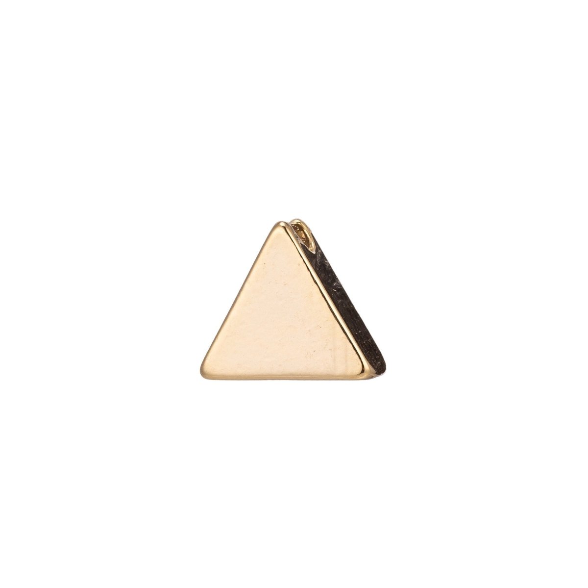 Gold Triangle Charm - 18k Gold Filled Over Brass - Gold Connector - 6mm / 7mm - Triangle Bead - Bracelet Necklace Connector link B-142 - DLUXCA