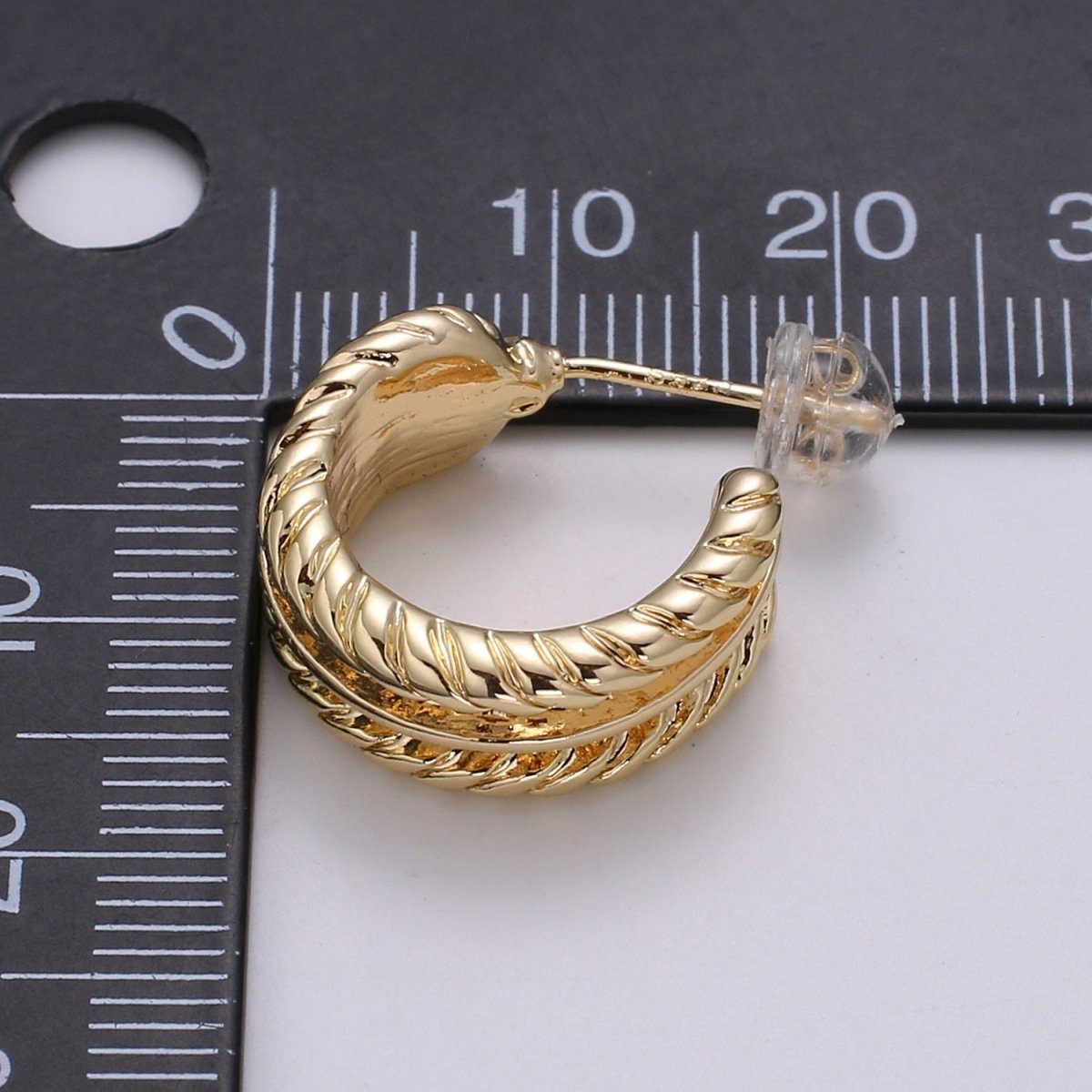 Gold Twisted Hoop Earrings • Bold Gold Hoop Earrings • Chunky Earrings • Statement Hoops • 18k Gold Filled Hoops Earring gift for her Q-446 - DLUXCA