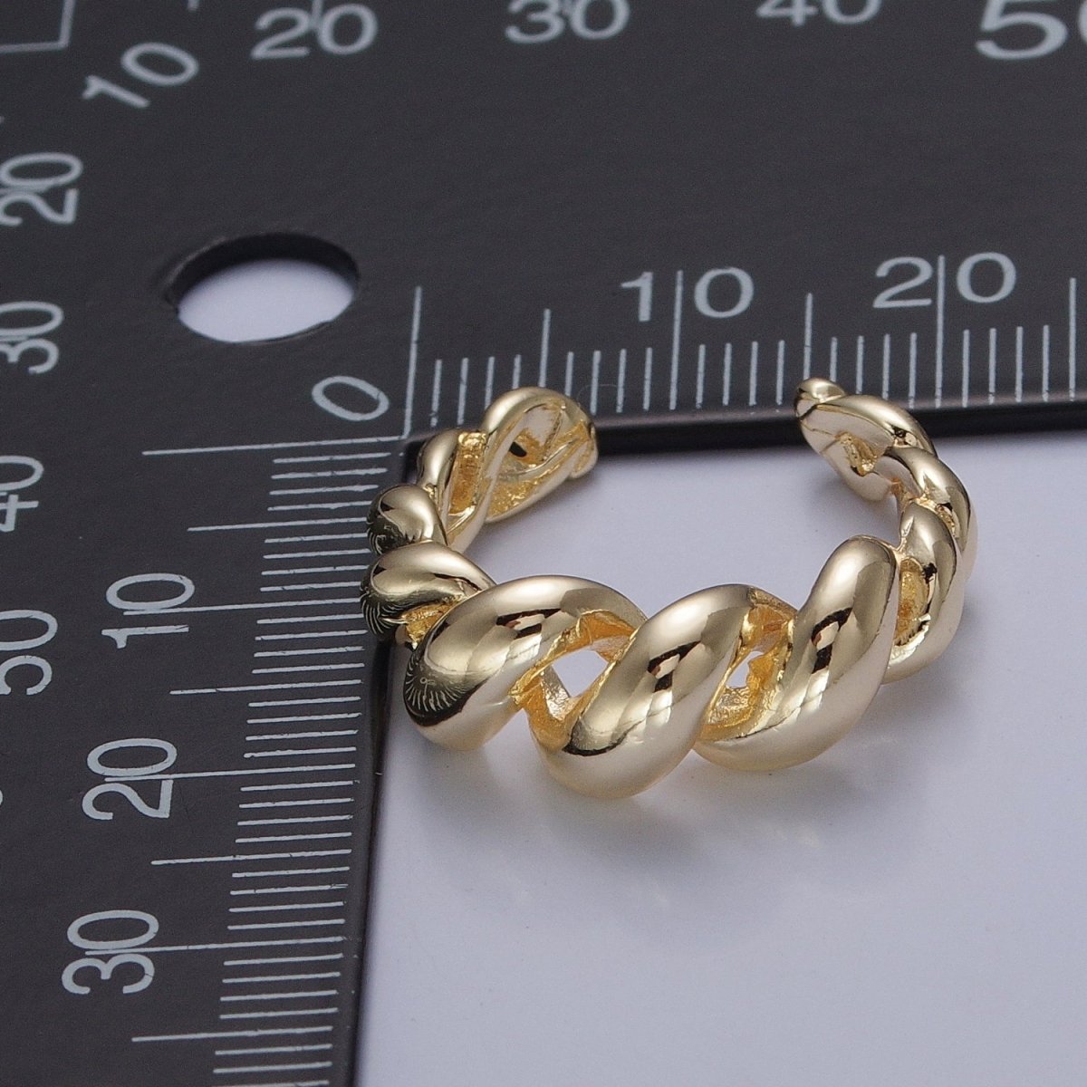 Gold Twisted Ring, Twist Ring, Spiral Gold Ring, Twined Ring Midi Ring Stackable Jewelry O-779 - DLUXCA