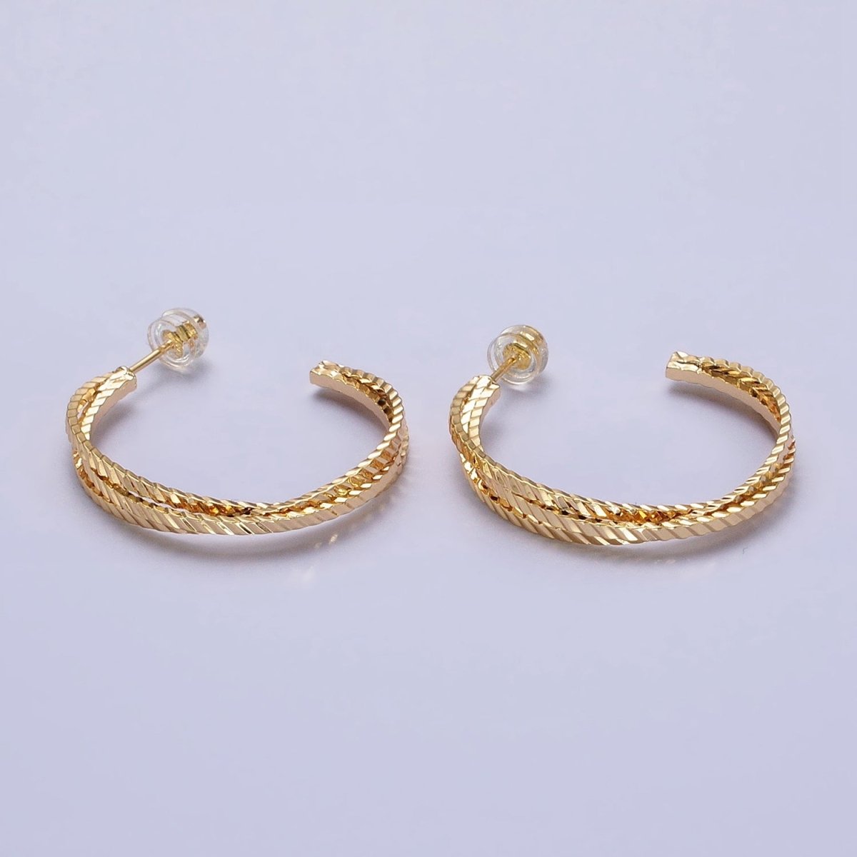 Gold Twisted Snake Hoop Earring Silver Hoops Gold Modern Earrings AB930 AB937 - DLUXCA