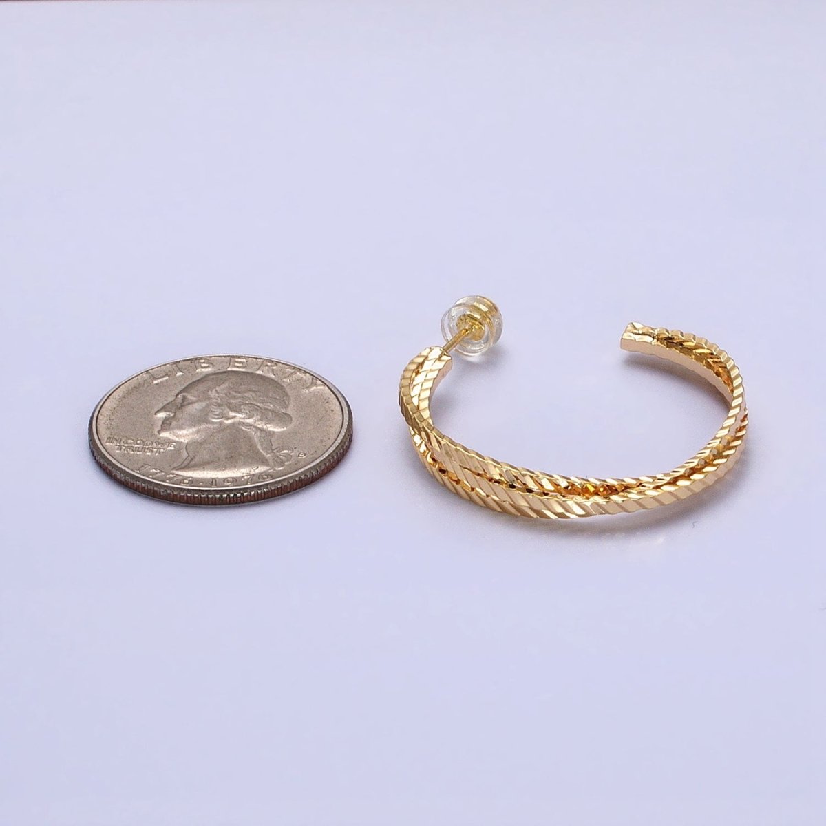 Gold Twisted Snake Hoop Earring Silver Hoops Gold Modern Earrings AB930 AB937 - DLUXCA