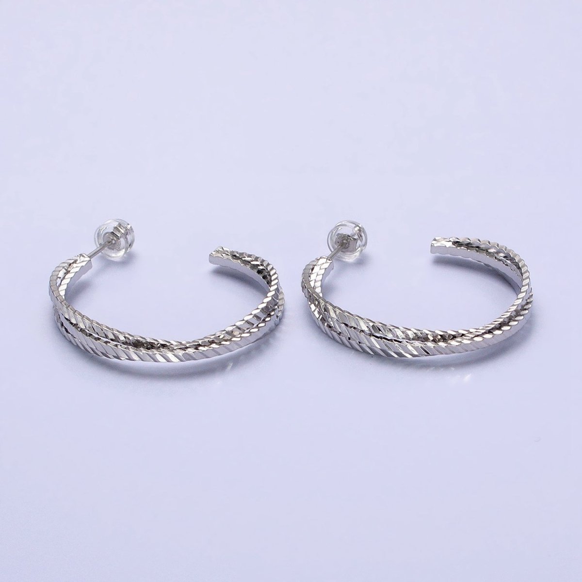 Gold Twisted Snake Hoop Earring Silver Hoops Gold Modern Earrings AB930 AB937 - DLUXCA