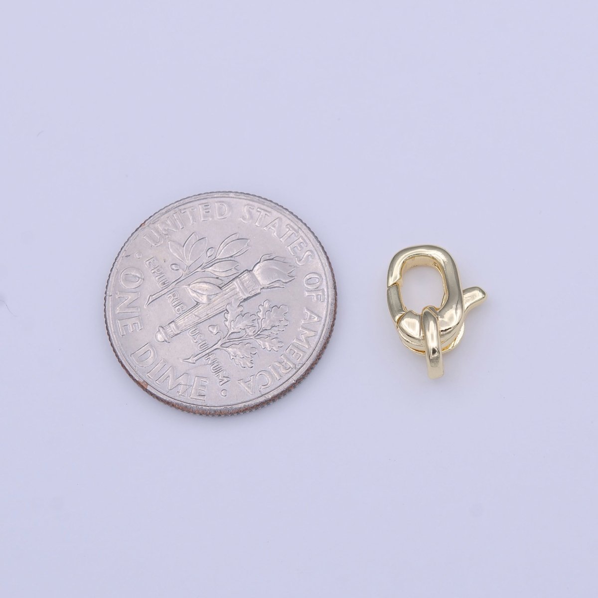 Gold Unique 11mm x 7.5mm Lobster Claw Clasps Jewelry Making Closure Supply | K-272 - DLUXCA